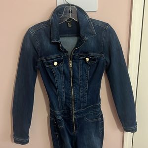 Denim jumpsuit by GUESS ripped detail at the knees